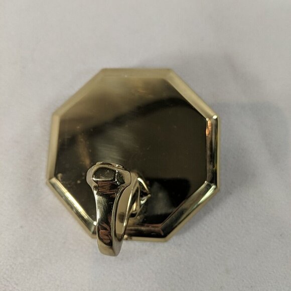 Valsan Vintage Made in Portugal Robe Hook Wall Door Gold Brass Octagonal Coat - Picture 3 of 9